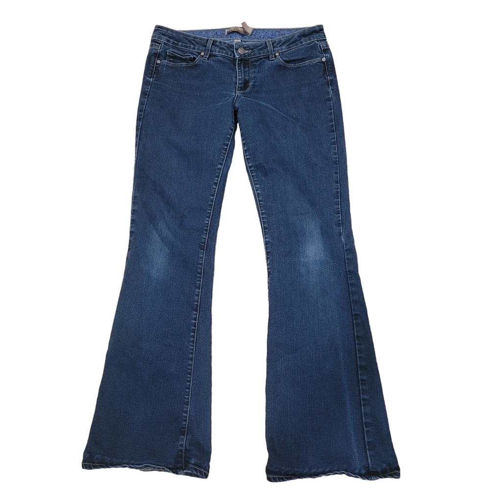 Paige Premium Denim Laurel Canyon Flare Jeans Dark Wash Blue Size 31 Low Rise